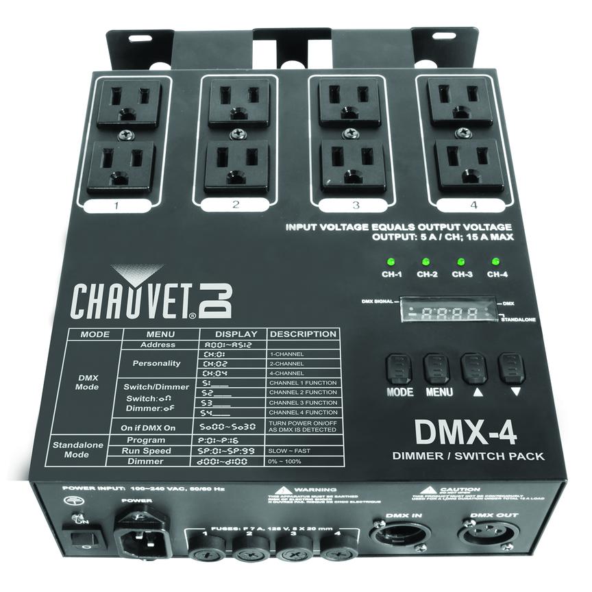Chauvet DJ DMX-4 Four-Channel DMX Controller, front view