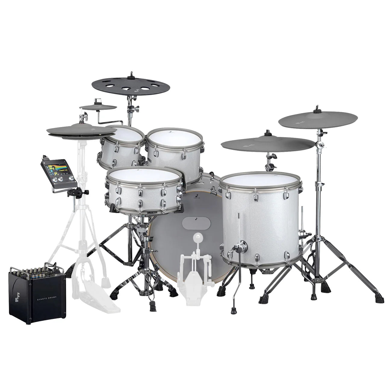 EFNOTE PRO Acoustic Design 702 Electronic Drum Set: Modern Design, Versatile 360 Triggering for Cymbals, Stage Box with 12 Direct XLR Outs