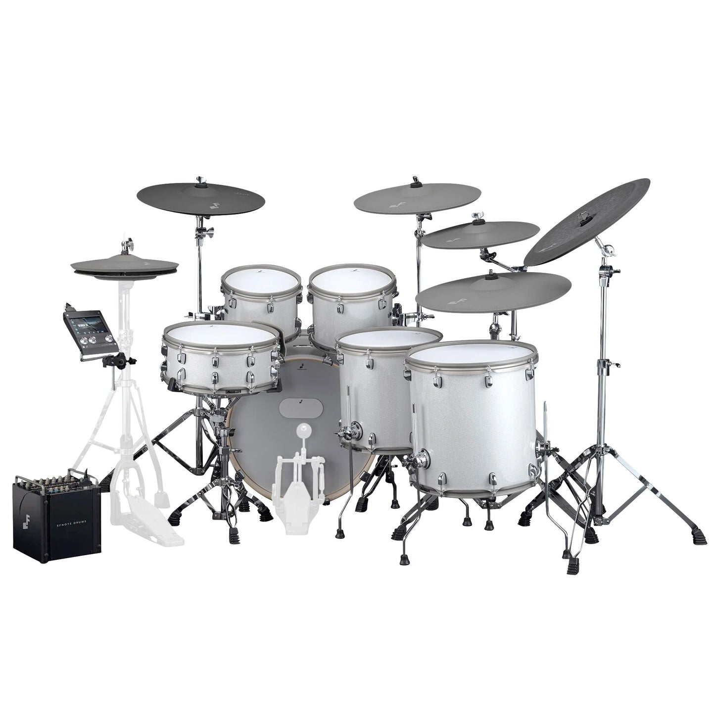 EFNOTE PRO Acoustic Design 705 Electronic Drum Set: Heavy-Duty Drumming Experience with 360 Triggering for Cymbals, Stage Box with 12 Direct XLR Outs