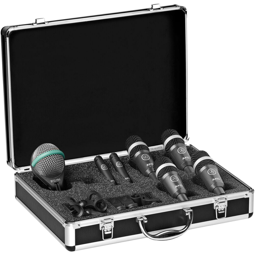 AKG DRUMSET CONCERT 1 Drum Mic Set, Contains: 1X D112 Mkii, 2X C430, 4X D40