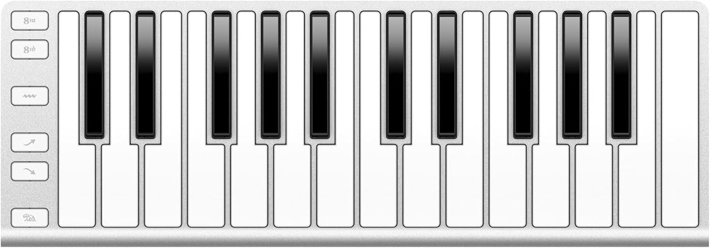 Xkey 25 USB MIDI keyboard controller - Apple-style ultra-thin aluminum frame, 25 full-size velocity-sensitive keys, polyphonic aftertouch, plug & play on iPad, iPhone, Mac, PC