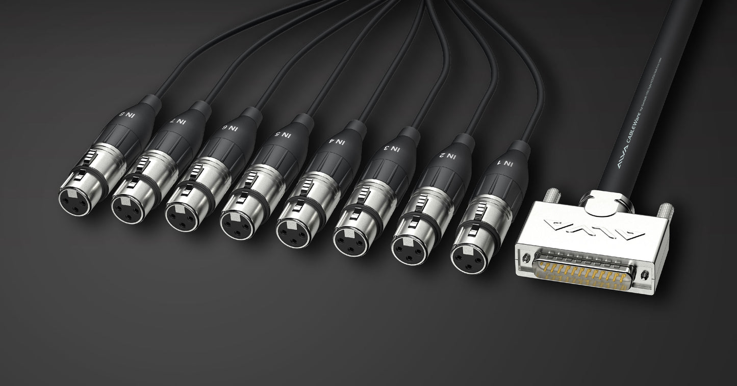 ALVA analog multicore cable, D-Sub25 to 8 x XLR female