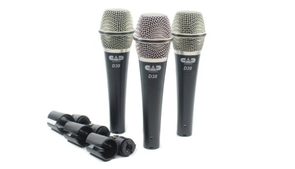 CAD Audio D38X3 Pack of D38 Supercardioid Dynamic Instrument Microphone