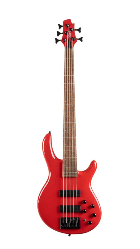 Cort Artisan C5 Deluxe 5-String Bass Candy Red - front view