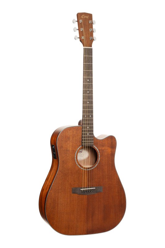 Cort Earth 60M Dreadnought Acoustic-Electric Guitar Open Pore Natural - front view