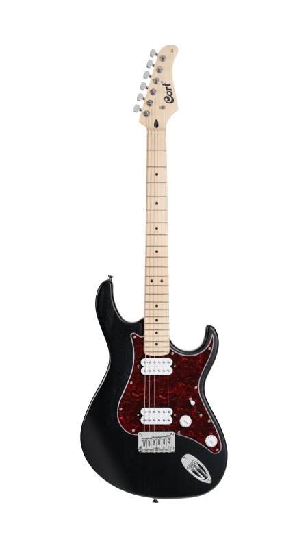 Cort G100 HH Electric Guitar Open Pore Black - front view