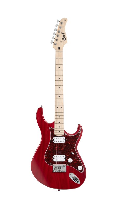 Cort G100 HH Electric Guitar Open Pore Black Cherry - front view