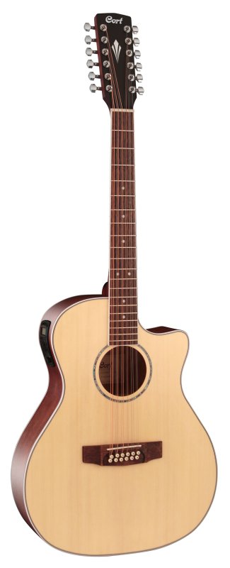 Cort GA-MEDX-12 Grand Auditorium 12-String Acoustic-Electric Guitar Open Pore Natural - front view