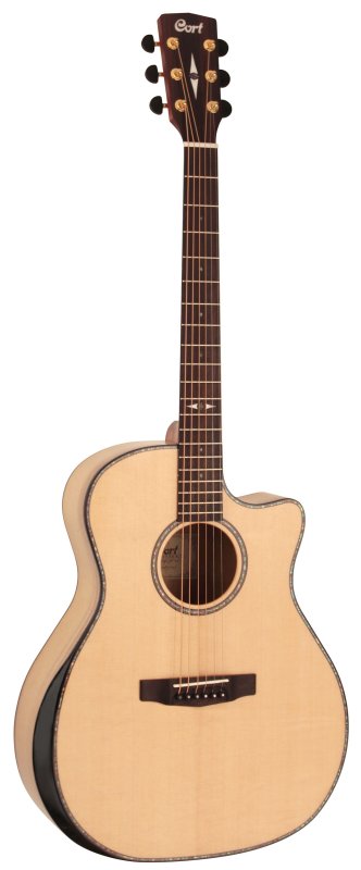 Cort Grand Regal Bevel Cut Myrtlewood Acoustic Guitar Natural Satin - front view