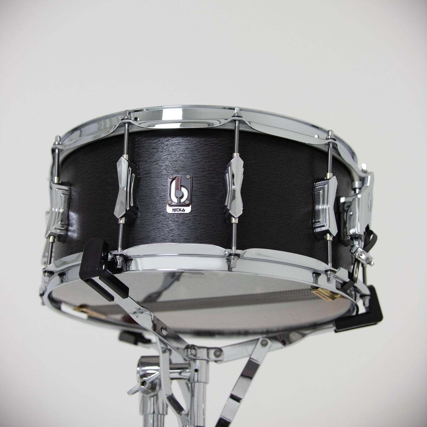 British Drum Co. Nicko McBrain Signature Icarus Black Oak 6.5" x 14" Snare Drum