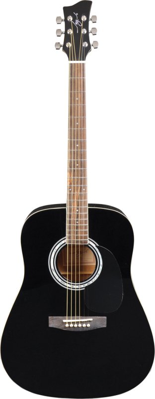 Jay Turser Jay Jr 3/4 Size Acoustic Guitar Starter Pack Black - front view
