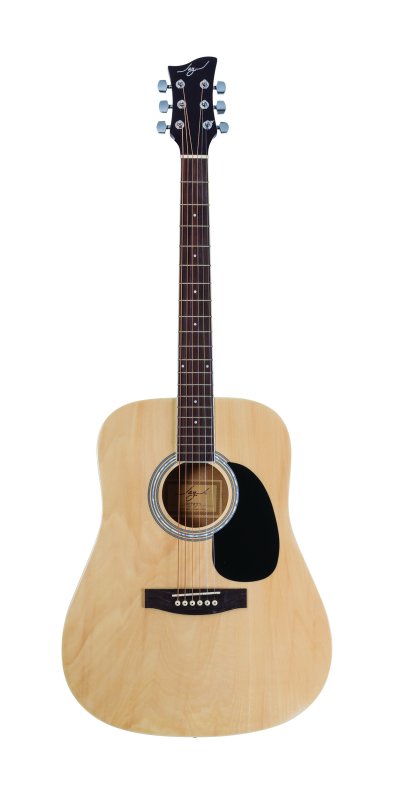 Jay Turser Jay Jr 3/4 Size Acoustic Guitar Starter Pack Red Sunburst - shown in Natural
