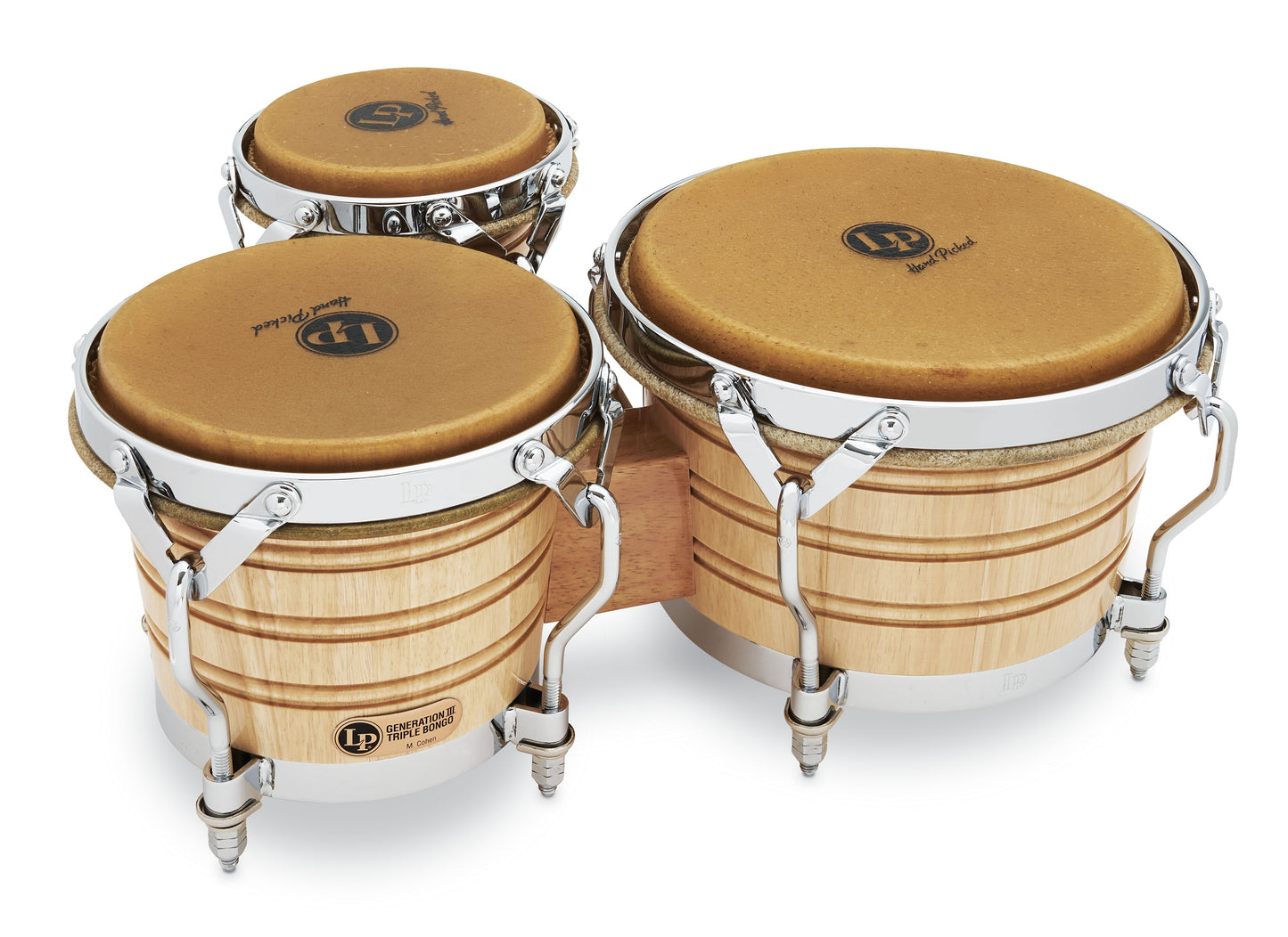 LP Generation III 5 - 1/2 - inch 7 - 1/4 - inch and 8 - 5/8 - inch Triple Bongos - Natural