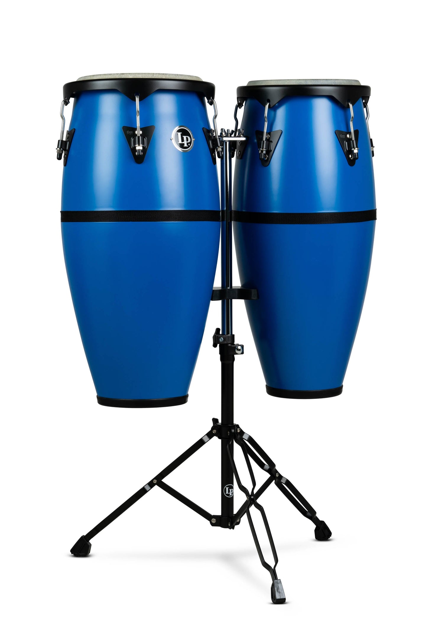 Discovery 10 - inch and 11 - inch Conga Set with Double Conga Stand - Race Car Blue