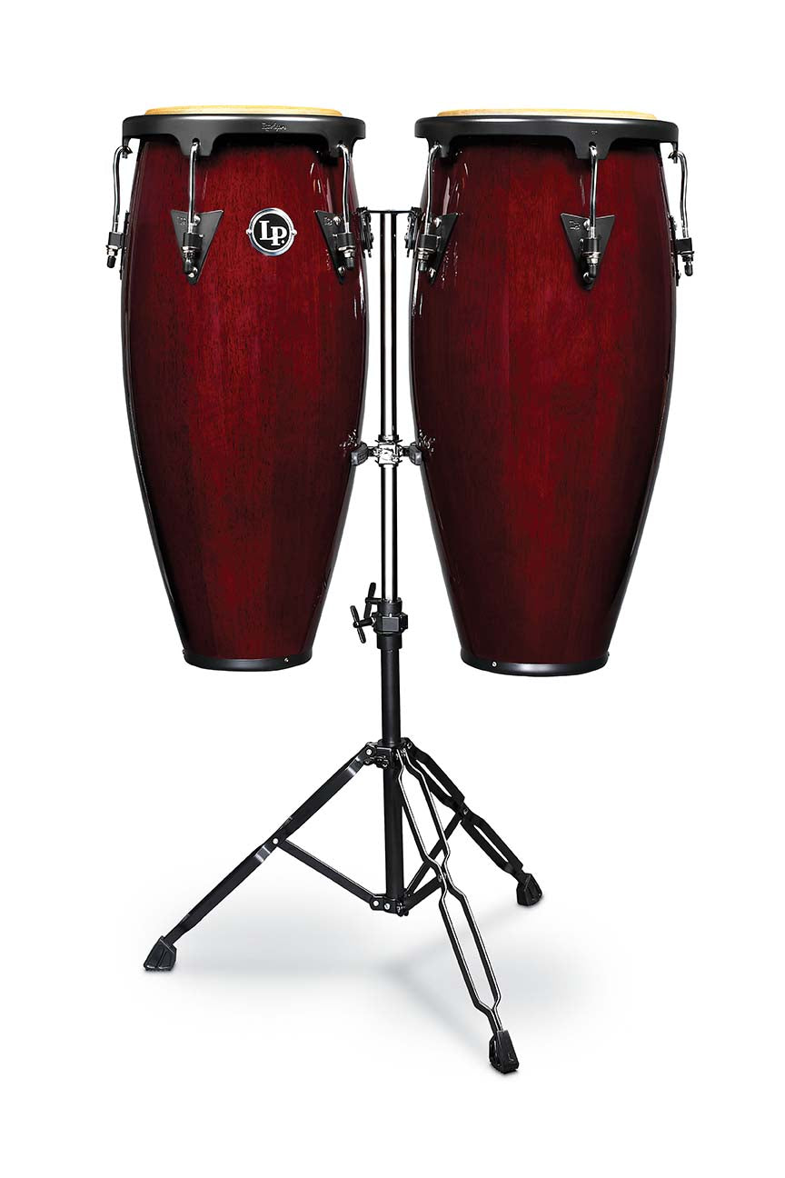 LP Aspire 10 - inch and 11 - inch Conga Set with Double Stand - Dark Wood