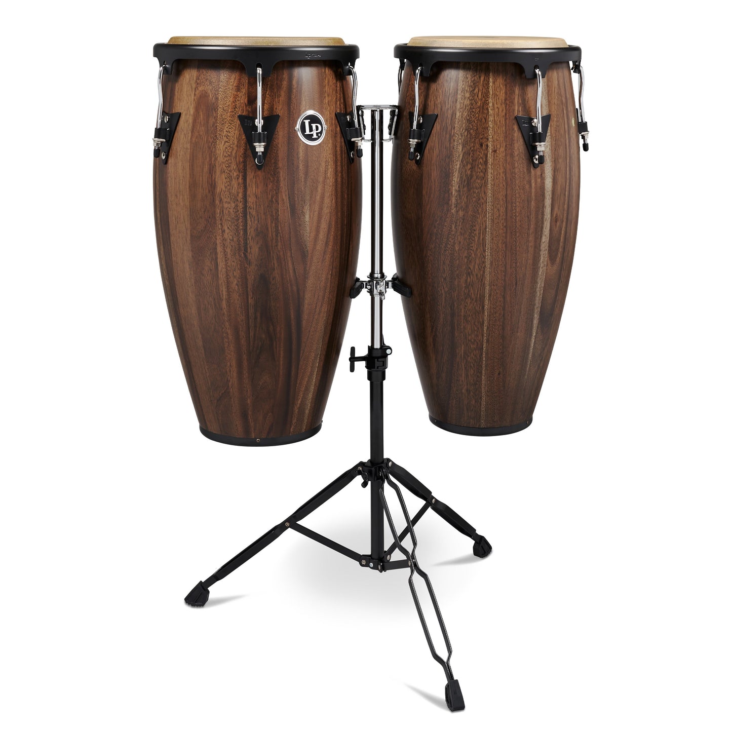 LP Aspire 11 - inch and 12 - inch Conga Set with Double Stand - Siam Walnut