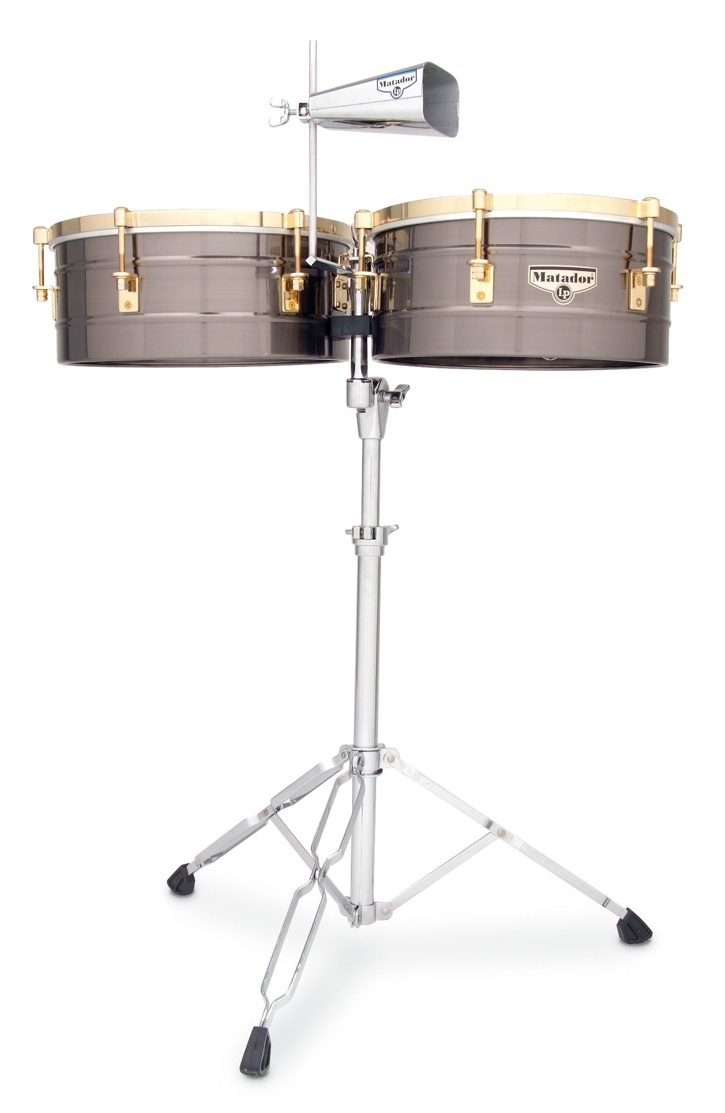 Matador M257 - BNG 14 and 15 Timbales - Brush Nickel with Gold Hardware