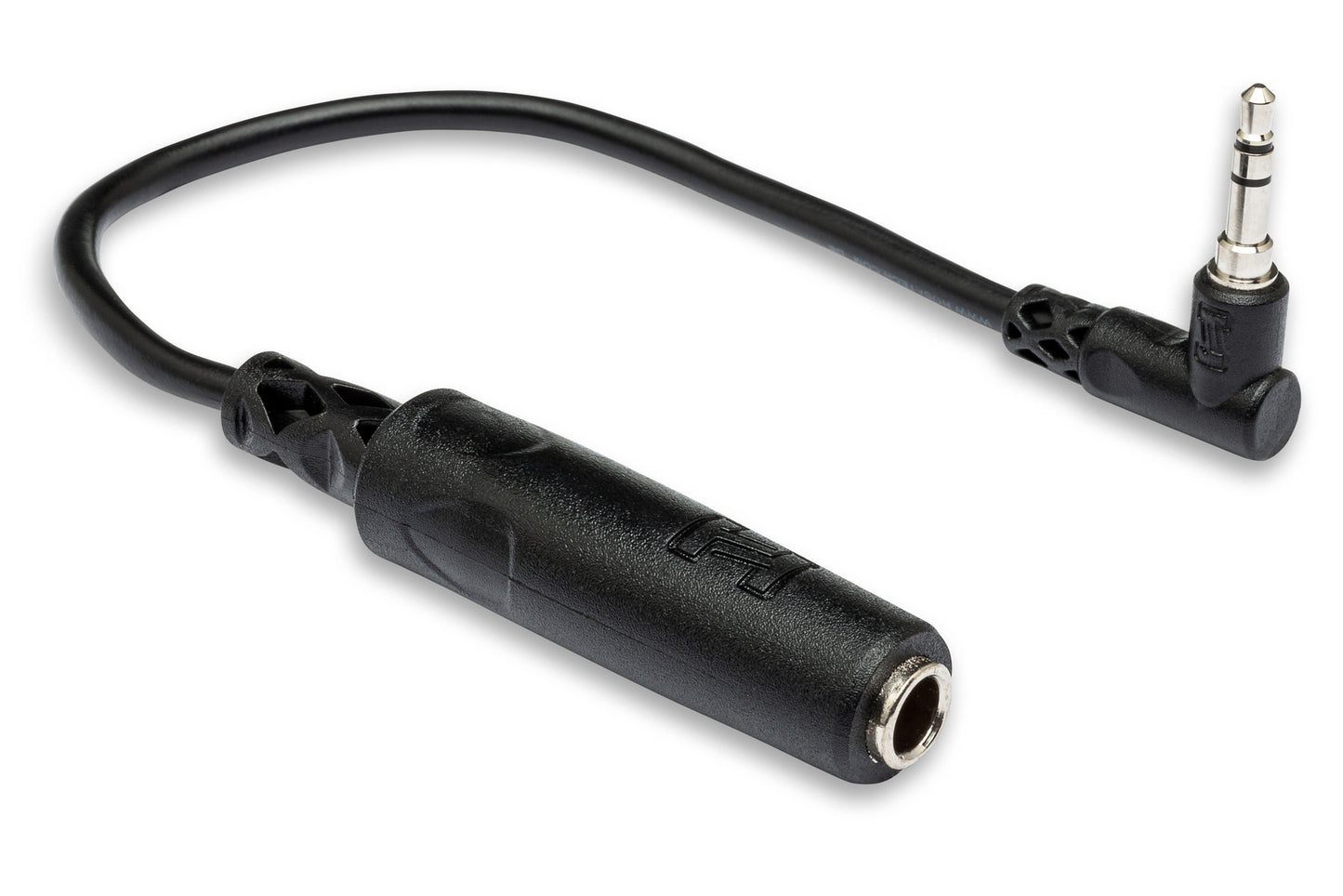 Headphone Adapter, 1/4 in TRS to Right-angle 3.5 mm, 6 in