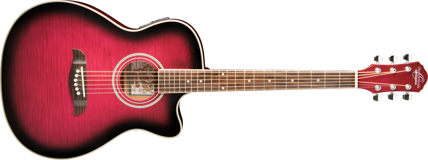 Oscar Schmidt OACEF Flame Maple Auditorium Acoustic-Electric