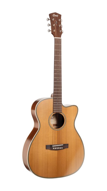 Cort Essence OC4 OM Cutaway Acoustic-Electric Guitar Natural Satin - front view