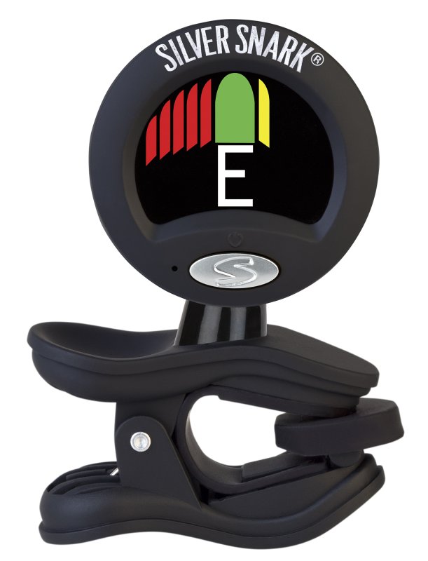 Snark SIL-BLK Silver Snark Chromatic Rechargeable Tuner - Black - front view