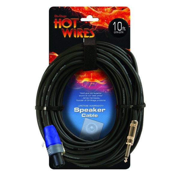 On-Stage Speakon Cable with Neutrik Connectors (10', NL2-QTR)