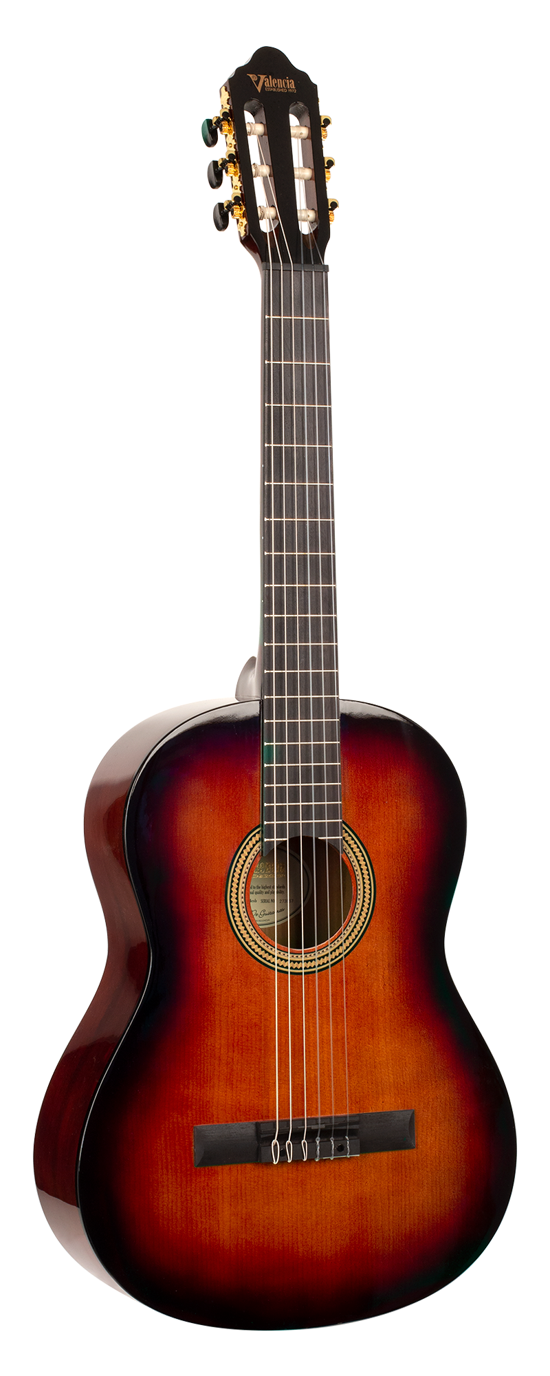 Valencia VC264CSB full size classical guitar in classic sunburst