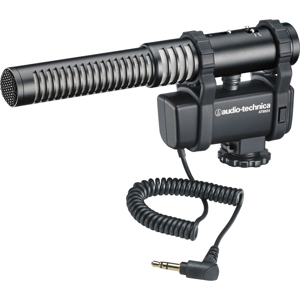 Audio Technica Selectable mono or mid-side stereo mic with integrated camera shoe mounte mount,