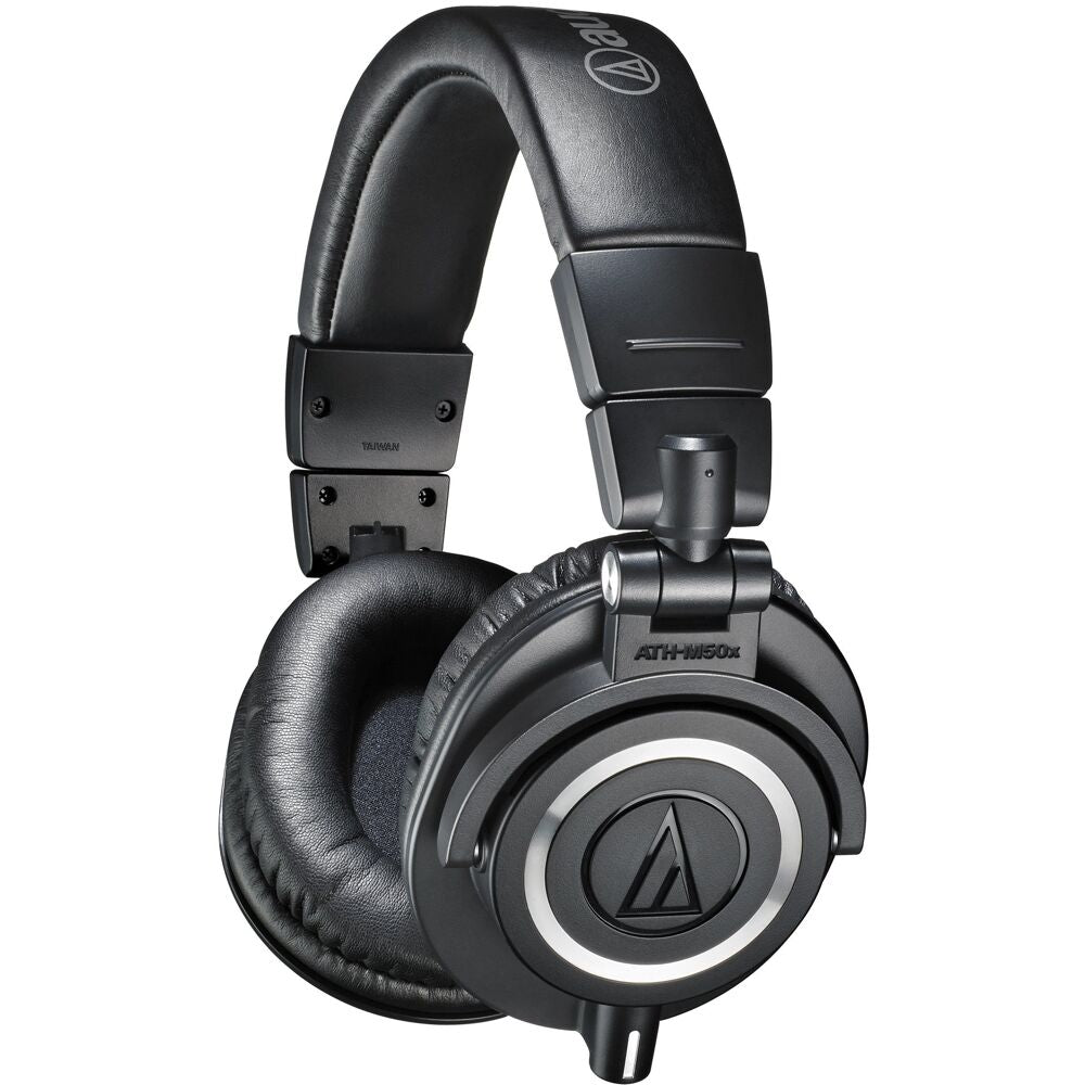 Audio Technica Closed-back dynamic monitor headphones, detachable cables, black