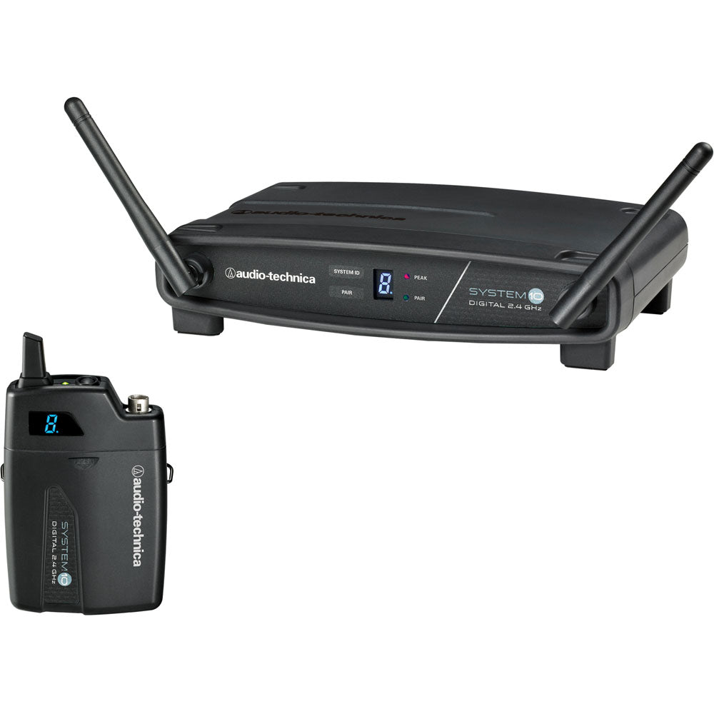 Audio Technica System 10 Digital Wireless System includes: ATW-R1100 receiver and ATW-T1001 UniP