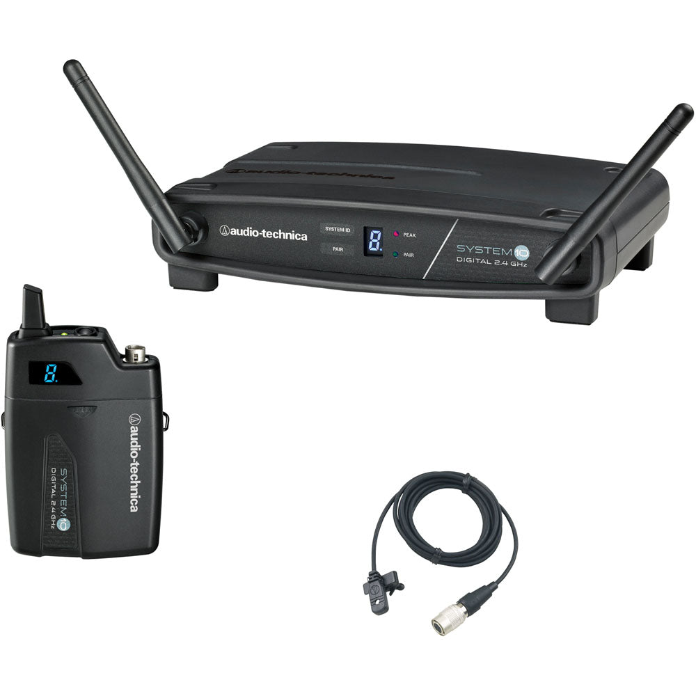 Audio Technica System 10 Digital Wireless System includes: ATW-R1100 receiver and ATW-T1001 UniP
