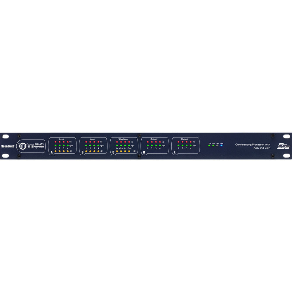 BSS BLU-103 8 analog mic/line input, 8 analog output, networked signal proc
