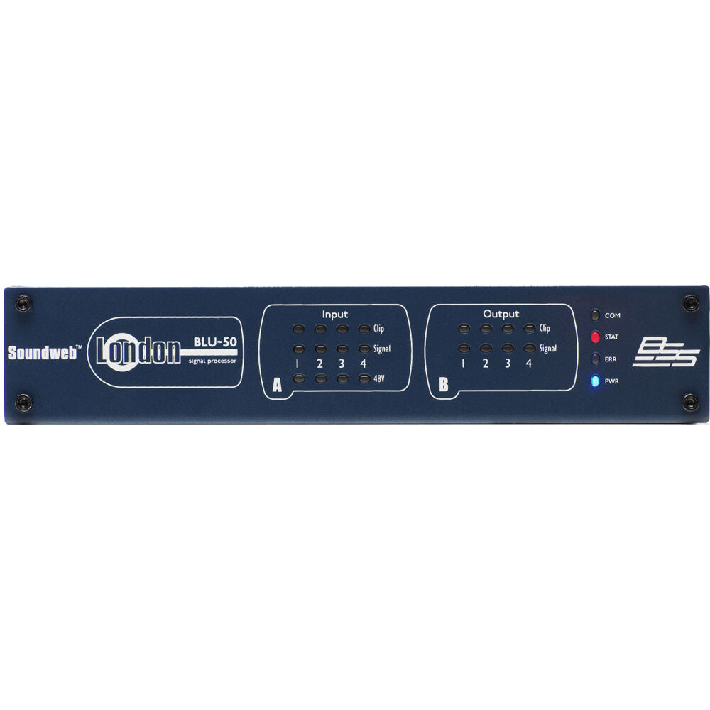 BSS BLU-50 4 analog mic/line input, 4 analog output, networked signal proce