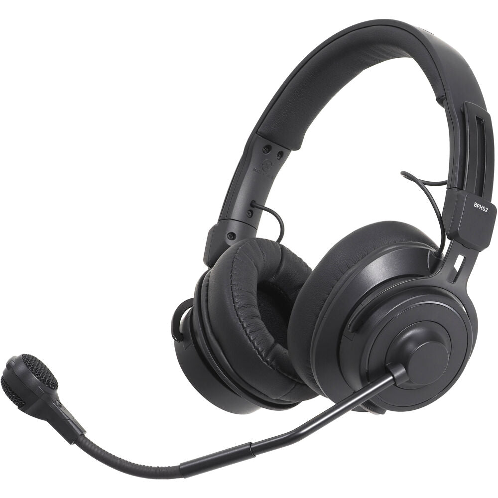 Audio Technica Broadcast stereo headset with hypercardioid dynamic boom microphone, unterminated