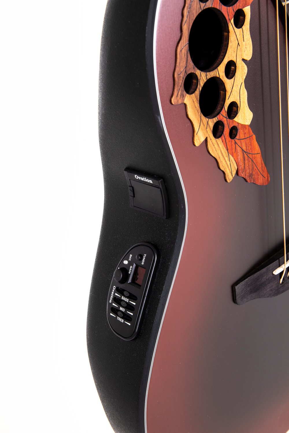 Ovation Celebrity Elite E-Acoustic Guitar CE44-RRB, Reverse Red Burst - view 11