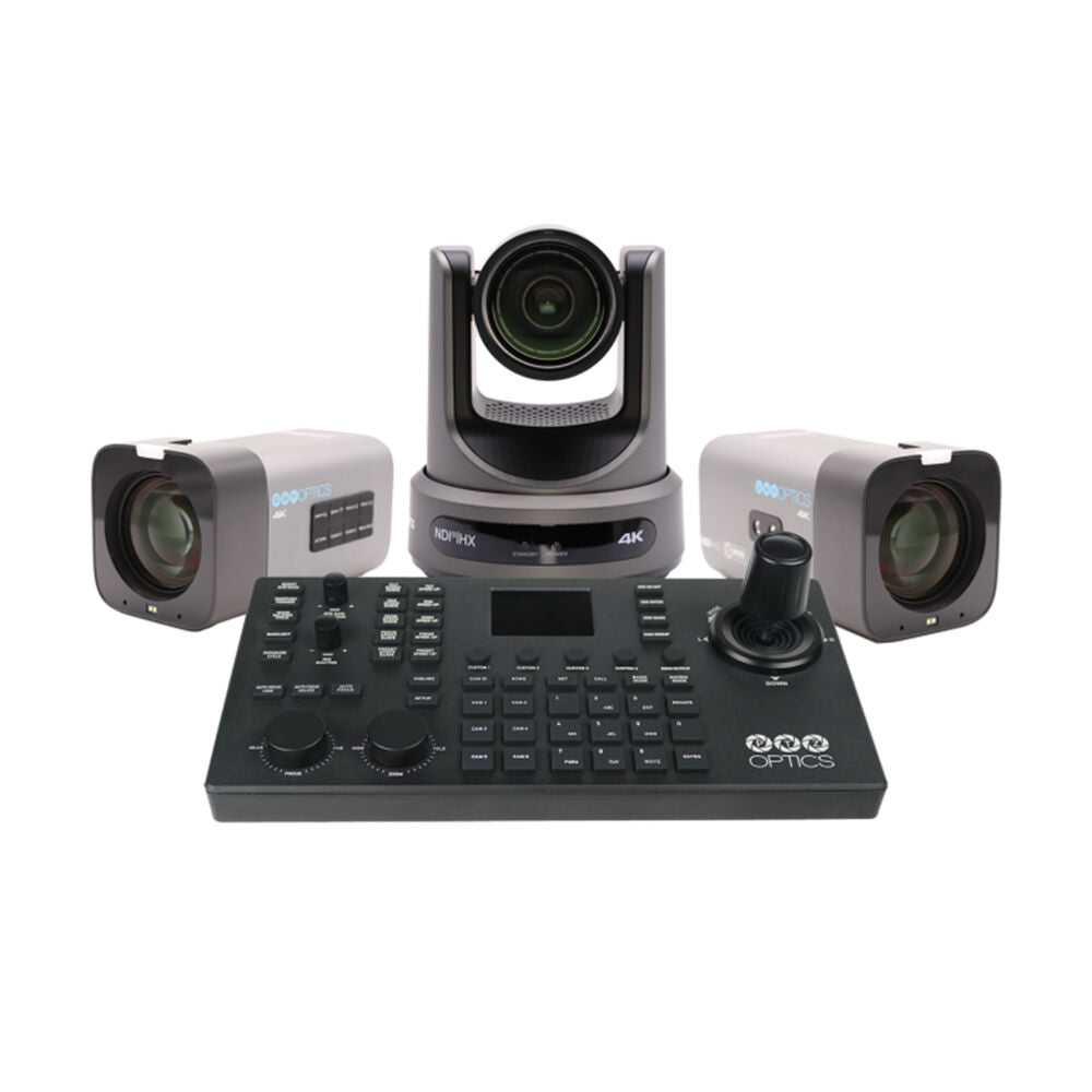 PTZOptics Action Bundle - Studio 4K 12X Pair, Move 4K 12X and SuperJoy Controller