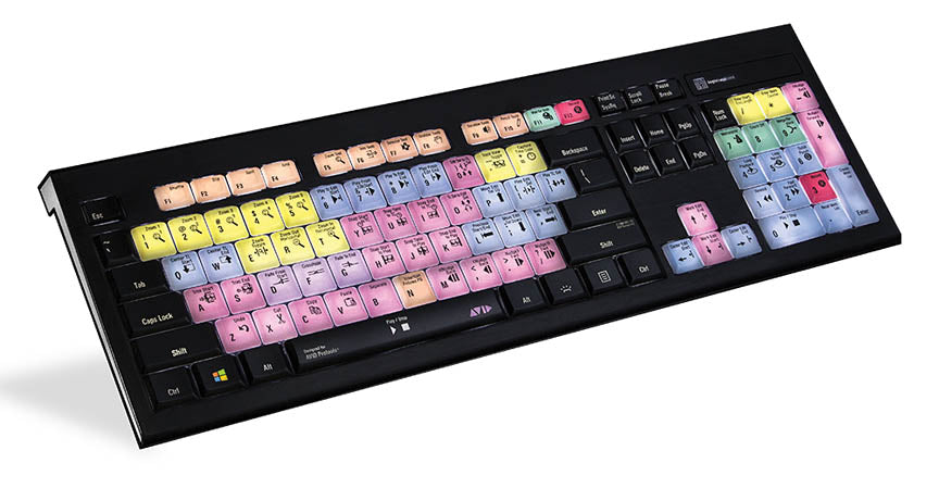 Avid Pro Tools Astra backlit keyboard for Windows, top view