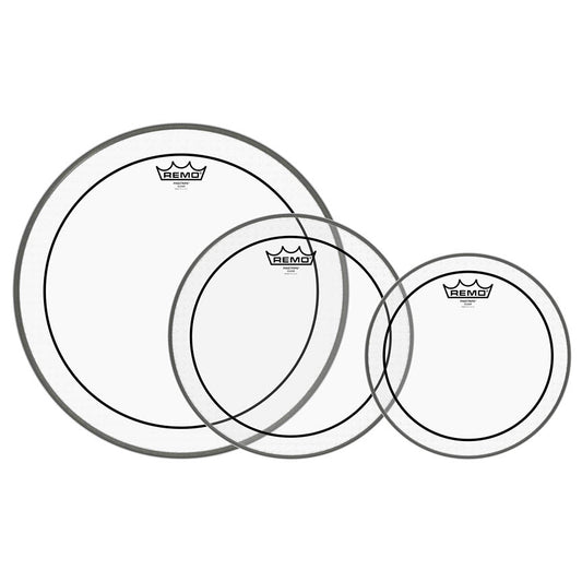 Remo Pinstripe Clear Tom Head Pack 10, 12 and 16 Inch, product view