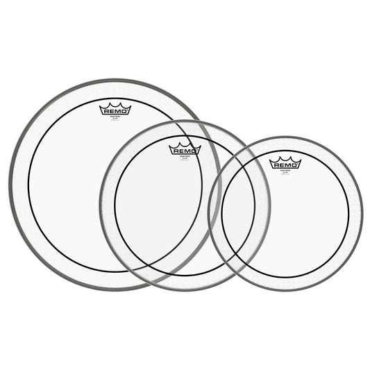 Remo Pinstripe Clear Tom Head Pack 12, 13 and 16 Inch, product view