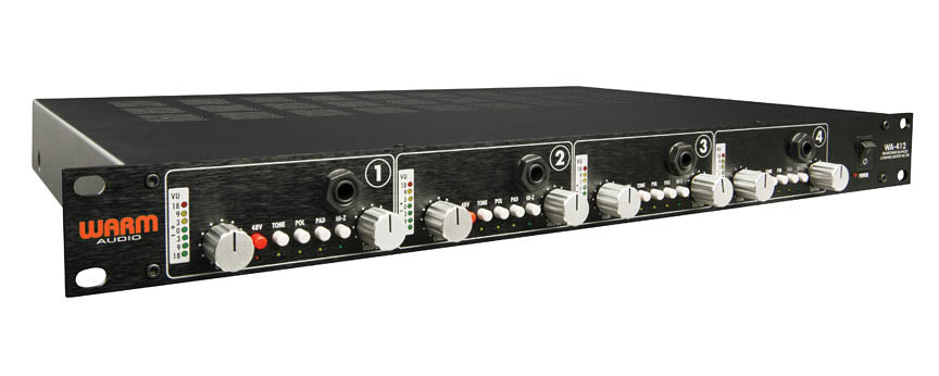 Warm Audio WA-412 Four Channel Microphone Preamp, front view