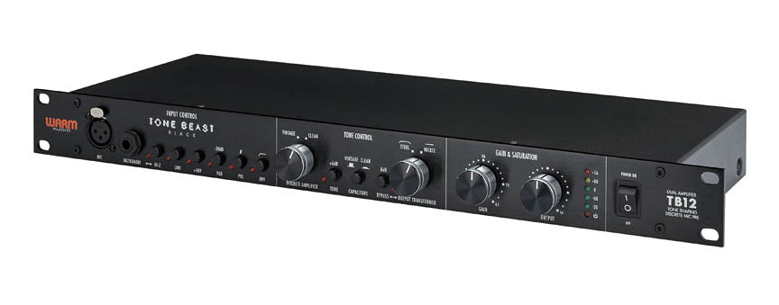 Warm Audio TB12 Black Tone Beast Tone Shaping Mic Preamp and DI, front view