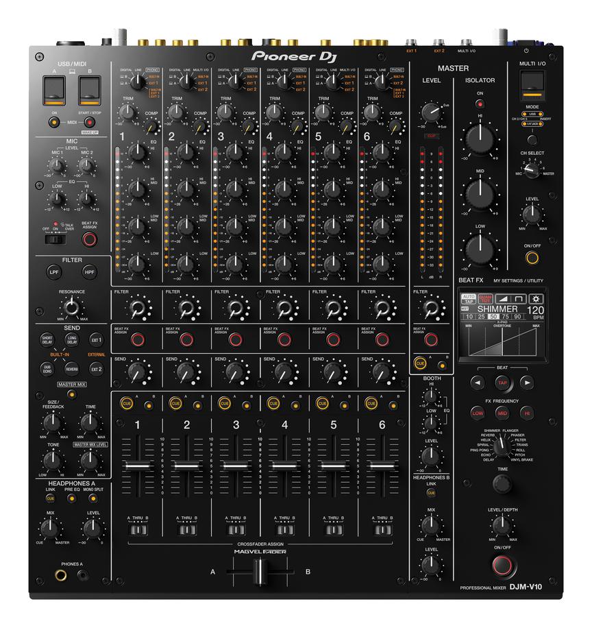 Pioneer DJ DJM-V10 6-Channel Professional DJ Mixer, front view