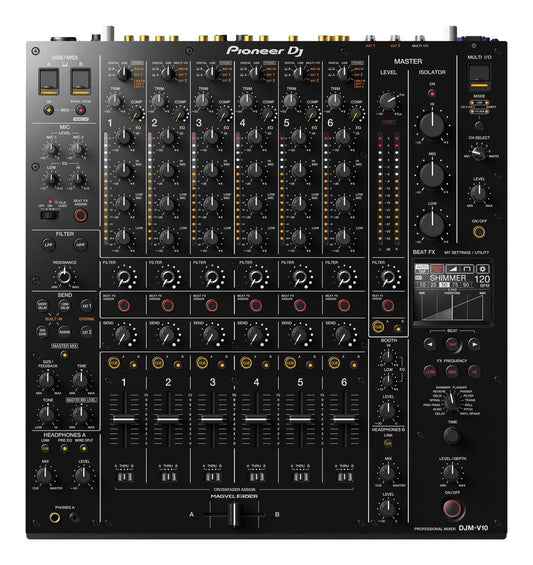 Pioneer DJ DJM-V10 6-Channel Professional DJ Mixer, front view
