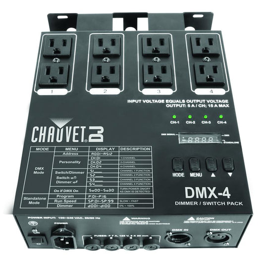 Chauvet DJ DMX-4 Four-Channel DMX Controller, front view