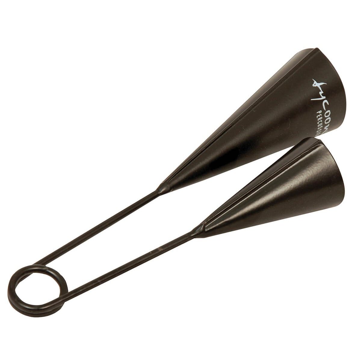 Tycoon Percussion TGO-M Medium Agogo Bell, two black steel bells joined by a curved handle