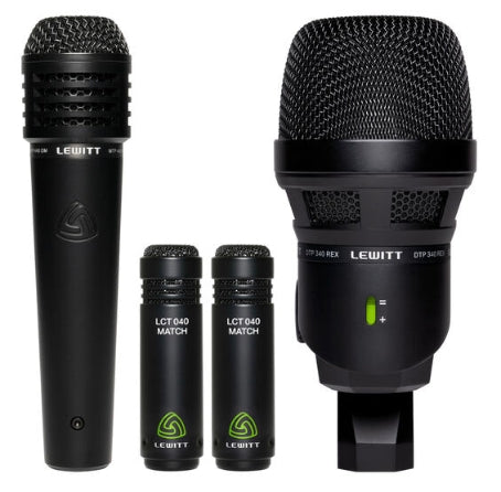 Lewitt BEATKIT - 4-Piece Drum Microphone Kit Includes Mounts and Windscreens