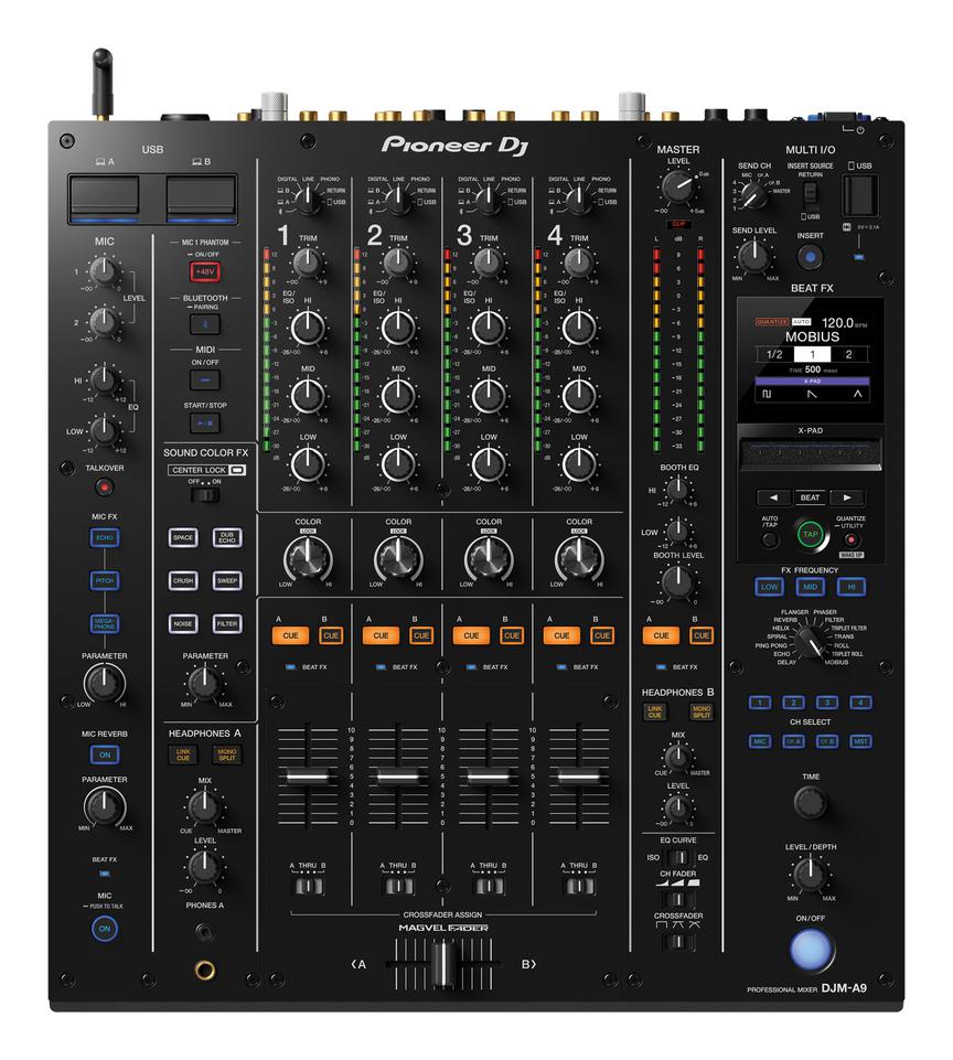 Pioneer DJ DJM-A9 4-Channel Professional DJ Mixer, front view