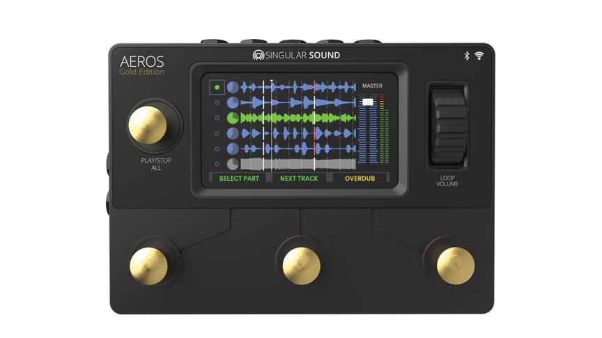 Singular Sound Aeros Loop Studio Gold Edition Looper Pedal, front view