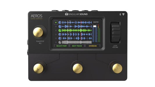Singular Sound Aeros Loop Studio Gold Edition Looper Pedal, front view