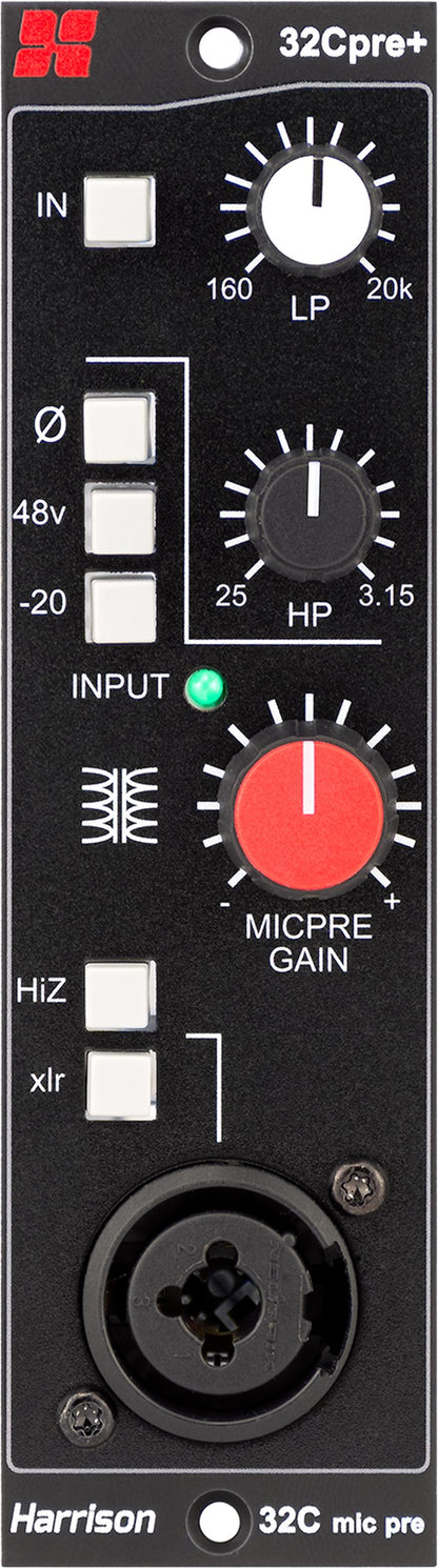 Harrison Audio 32Cpre+ 500 Series Preamp and Converter Module, front view